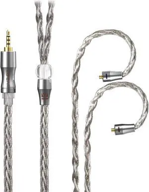 keephifi MMCX 8 Core Earphone Cable-KBEAR [Wide] Upgrade Cable, Graphene OCC Silver Plated Upgrade Cable, IEM Detachable Cable with 2.5mm Plug, Suit for DM7 T3 T2 FH5 FH9 FA9 I3 FH5S (MMCX, 2.5Gray)
