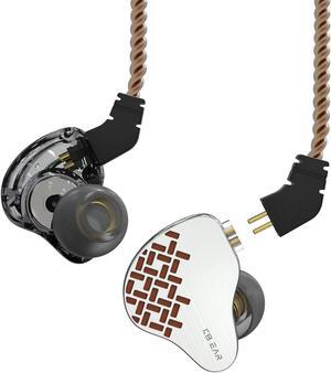 keephifi KBEAR Rosefinch Wired Earbuds with Microphone, Biological Diaphragm DD in-Ear Monitors with 4 Core OFC Cable,in Ear Earphones for Smartphones,Laptop,PC(Brown with Mic)