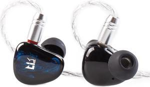 Kinboofi HIFI Music Wried Headphone, TRI Star River in Ear Monitor Headphone, Four Tuning Modes IEM Headphone, Dual Flagship Dynamic Drivers Professional Sport Headphones (Blue, 3.5 Version)