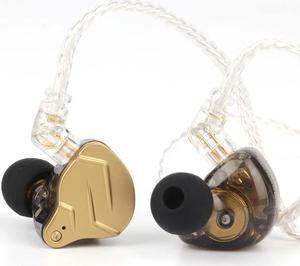 Linsoul KZ ZSN PRO X Dual Driver 1BA+1DD Hybrid Metal Earphones HiFi in-Ear Monitor with Detachable 2Pin Cable, Zin Alloy Panel (without Mic, Gold)