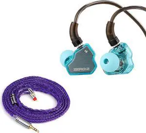 Linsoul 7Hz x Crinacle Zero:2 in Ear Monitor (Blue) + Tripowin Zonie IEM Cable (2pin-0.78mm, 3.5mm, Violet)