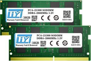 LIYI Memory Module 32GB DDR4 1.2V CL-22 2666MHz (PC4-21300) Non-ECC Unbuffered SO-DIMM 260pin Laptop Memory Ram Upgrade Kit (2x16GB) for Notebook Laptop Computer Memory