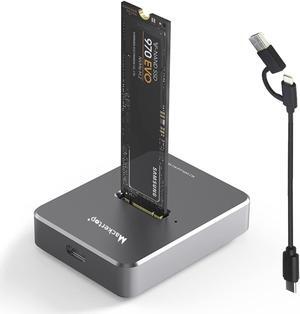 M.2 NVMe & SATA to USB C Docking Station, Aluminum Alloy M.2 SSD to USB A C Reader Adapter for 2280 2260 2242 2230 Enclosure, Fits Both M.2 (M Key, B+M Key) NVMe and SATA NGFF SSDs
