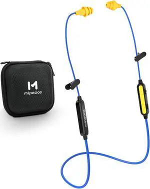 MIPEACE Bluetooth Work Earplugs Headphone,Wireless in-Ear Noise Isolating Earbuds,29dB Noise Reduction Headphone with Control,19+ Hours Battery for Lawn Mowing Safety Industrial Construction(Black)
