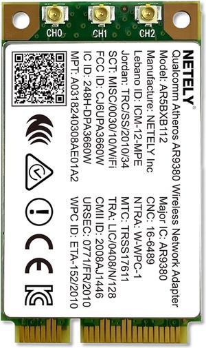 NETELY 802.11N Mini-PCIE Interface 900Mbps Dual Band WiFi Adapter for Laptop PCs and Desktop PCs,2.4GHz 450Mbps and 5GHz 450Mbps, Qualcomm Atheros AR9380 Wireless Network Adapter (AR9380)