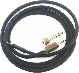 NewFantasia Replacement Audio Upgrade Cable 6N OCC Copper Single Crystal Silver Plated Cord Compatible with Sennheiser HD598 HD620S HD598SE HD560s HD598Cs Headphone Walnut Wood Shell 6.35mm Adapter