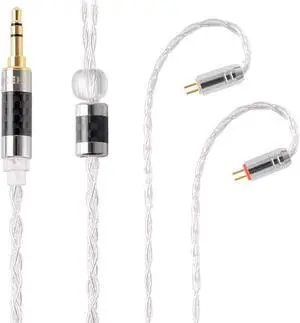 NICEHCK LitzP 4n Sterling Silver IEM Cable,Replaceable 2.5/3.5/4.4mm Plug for HiFi in-Ear Monitor Earphone Cable,0.78 2 Pin/QDC 2Pin/MMCX Connector for Audiophile Video Music Gaming