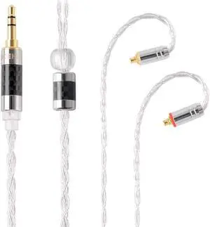 NICEHCK LitzP 4n Sterling Silver IEM Cable,Replaceable 2.5/3.5/4.4mm Plug for HiFi in-Ear Monitor Earphone Cable,0.78 2 Pin/QDC 2Pin/MMCX Connector for Audiophile Video Music Gaming