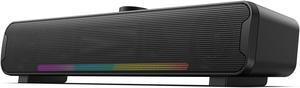 NOOTRY Computer Speakers, Bluetooth RGB Laptop SoundBar, 16W Dual HiFi Stereo with 6 LED Color Mode Soundbar, USB Powered Computer Speakers for Monitor, Phone, PC, Laptop