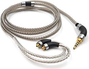okcsc Earphone Cable MMCX Cable Silver Plated High Purity Monocrystalline Copper Fits for Final Audio E4000/E5000/B1/B2/B3/A8000/Make1/Make2/Make3 IEM Cable with 2.5mm Plug
