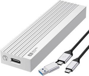 SANZANG M.2 SATA SSD Enclosure, USB C 3.1 Gen2 to SATA 3.0(6 Gbps), NGFF SATA B-Key(B&M Key) External Solid State Drive Enclosure Support UASP Trim Compatible with 2280/2260/2242/2230, for Home Office