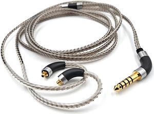 okcsc Earphone Cable MMCX Cable Silver Plated High Purity Monocrystalline Copper Fits for Final Audio E4000/E5000/B1/B2/B3/A8000/Make1/Make2/Make3 IEM Cable with 4.4mm Plug