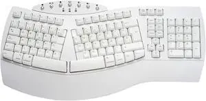 Perixx PERIBOARD-612W ES Teclado Inalámbrico 2.4GHz con divisiones - Sistema Dual y Bluetooth 4.0 - Compatible con Windows y macOS - Blanco - QWERTY Español