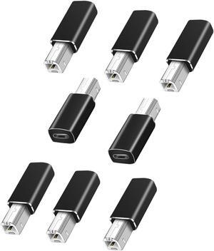 USB C Adapter 8 Pack USB B to USB C, Type C Female to USB Printer Male Adapter, Type C to Midi Convert Connector Support Data Sync Compatible with Scanner Brother HP Canon Lexmark Epson Dell Xerox