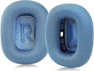 Sinowo Upgraded Ear Cushions for Apple AirPods Max Headphones, Mesh Fabric Replacement Ear Pads Cover with Memory Foam and Magnet,Closer to The Original(Blue)