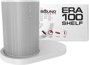 ERA100 Shelf Wall Mount, White, Single (1pc) Compatible with Sonos ERA 100 Speaker, Bracket, Cord Management, Mounting Hardware