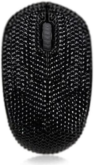 SA@ Luxury 6 Colors Bling Crystal Rhinestone 2.4G Wireless Mouse for Laptop, Notebook, PC, Computer, MacBook Gifts for The Office (Black)