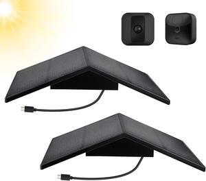 2pack Solar Panel Compatible with Blink Outdoor, Blink Outdoor (3rd Gen) & Blink XT2/XT Camera, Built-in 5000mAh Rechargeable Battery for Security Camera Outdoor(Camera not Included) (Black)