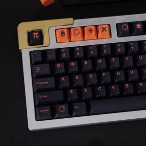 PBT Dye Sub Keycaps Cherry Profile 129 Keys Carbon Keycaps Set Fit for 61/64/87/104/108 Cherry Mx Switches Mechanical Keyboard
