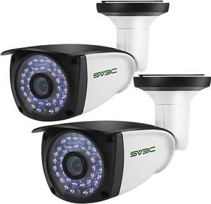 SV3C 5MP POE IP Camera Outdoor, 2 Pack Power Over Ethernet Security Surveillance Cameras with 2-way Audio, Humanoid Detection, RTSP Web Browser View, IP66 Waterproof, Support Max 128G SD Card(No WiFi)