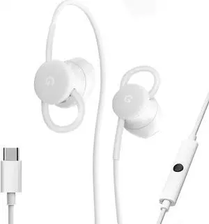 Google USB-C Wired Digital Earbud Headset for Pixel Phones - White