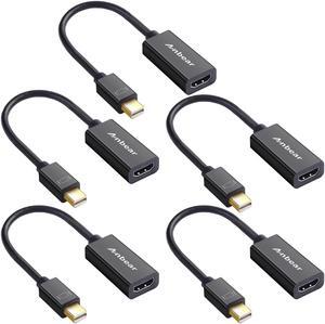 Anbear Mini Displayport to HDMI Adapter 5Pack Thunderbolt to HDMI Cable, Gold-Plated Display port to HDMI Adapter Compatible with MacBook Pro, MacBook Air, Mac Mini, Microsoft Surface Pro