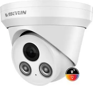 VIKYLIN 5MP PoE IP Camera with Audio, Full Metal Turret Security Camera Outdoor with Human Vehicle Detection, Smart Color Night Vision, 3072x1728@20fps, 114° FOV, WDR, IP67 Waterproof,NDAA Compliant