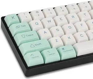 Owpkeenthy WHYSP XDA Profile PBT Keycaps 60 Percent, 137 Keys Custom Gaming Keycaps Dye Sublimation for ANSI US & ISO UK Layouts Cherry Gateron MX Switches Mechanical Keyboard (Mint)