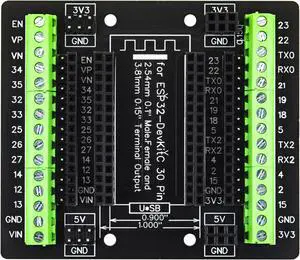 whiteeeen for ESP32 Super Breakout 30 Pins Board 0.15" Pitch Terminal GPIO Expansion Board 3 Types Outputs for ESP32-DevKitC ESP-WROOM-32 Block PCB