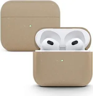 Woodcessories - Sustainable case Compatible with AirPods 3 Cover, Biomaterial Taupe Beige