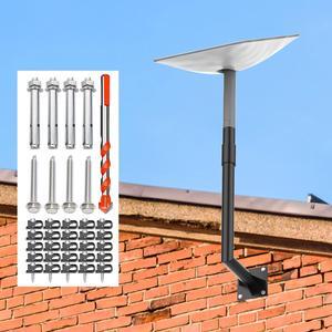 wuutyty Click-in Design Starlink Mounting Kit, Starlink Long Wall Mount, Starlink Pole Mount, Starlink Mount, for Starlink Internet Kit Satellite (Include Screws & Drill bit & Cable Clips)