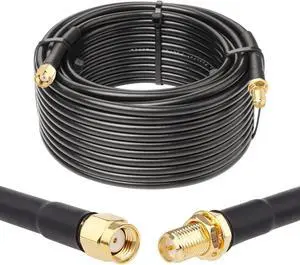 50ft RP-SMA Male to RP-SMA Female Coax Cable, XRDS -RF RG58 RP-SMA WiFi Antenna Extension Coax Cable for WiFi LAN Router Wireless Network Card Adapte