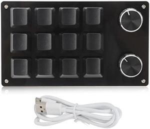 Zerodis Macro Mechanical Keyboard, One Handed Macro Mechanical Keyboard 12 Key Multifunction DIY Programmable Keypad for Office Gaming Labsecurity Accessories (Black)