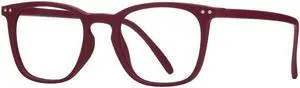 Blue Planet Blue Light Glasses for Men and Women - Fiesta Soft Plum Bluelight Blockers Glasses for Men and Women, Square Frame Anti Glare Computer Gaming Glasses, 3.00