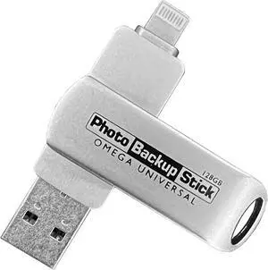 Photo Backup Stick for iOS (128GB) - Back Up Photos and Videos from iPhones, iPads, and Computers