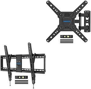 MOUNTUP Tilting TV Wall Mount for 37-75 Inches TVs & Full Motion TV Mount for 26-55 Inches TVs Bundle