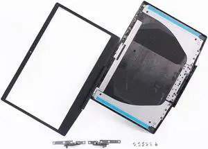 Eclass LCD Back Cover Screws Hinges Front Bezel Covers Set Black for Dell Ins-piron Gaming 0747KP 747KP G3 15 3500 3590 Laptop Top Case with Hinge Kit Frame Rear Lid Screw 10PCS Blue Logo