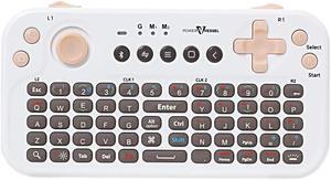 FUNDIAN Bluetooth Pocket Keyboard with Jog Mouse and Audio, White, Remote Wireless Controller Compatible with Smartphone, Laptop, Tablet, Nvidia Shield TV, Xiaomi TV Stick, Mi Box, Fire TV