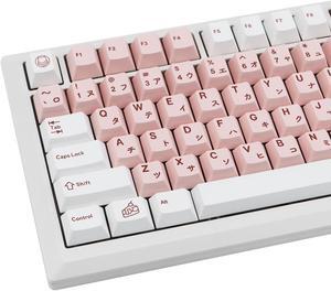 GEKUCAP PBT Japanese Keycaps 116 Keys Dye Sublimation Pink Cute Keycaps Cherry Profile Custom Key Caps Set for Cherry Gateron MX Switches Mechanical Keyboards(Darling Theme)