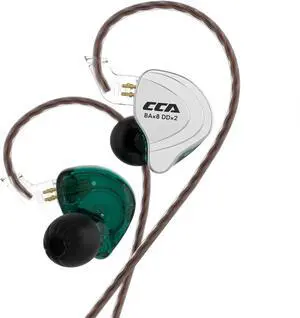 IEM Headphone,CCA C10 4BA+1DD Hybrid HiFi in Ear Earbuds Monitor Headphone, Sports Stereo Noise Cancelling Wired Headphone with Detachable Cable for Bass Vocals Pop Folk ACG (No Microphone, Cyan)...