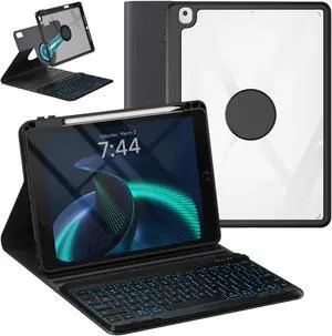 OYEEICE Keyboard Case for iPad 9th Generation- Detachable Wireless Backlit Keyboard, Upgraded Magnetic Cover with Pencil Holder for iPad 9th/8th/7th Gen 10.2 inch, iPad Pro 10.5" & iPad Air 3rd- Black
