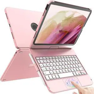 TQQ Touch iPad 10th Generation Case with Keyboard (10.9", 2022) & iPad (A16) 11th Gen (11", 2025) - 360° Rotatable, Thin & Light, Multi-Touch Trackpad Compatible with 10.9 inch 10th Gen (Pink)