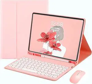Galaxy Tab S9 11 inch 2023 SM-X710/X716B/X718U keyboard case with mouse Magnetic Detachable Bluetooth keyboard with S Pen holder Slim folio leather case (Tab S9(2023), Pink)