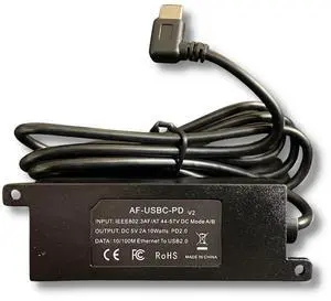 PoE Texas IEEE 802.3af PoE to USB-C Power and 10/100 Data with Power Delivery - Use Power Over Ethernet from A Network Switch to Charge Apple iPad mini 3, iPad Air, Samsung Tab S7 Lite and More