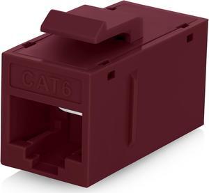 Everest Media Solutions RJ45 CAT6 Keystone Coupler in Red - 48-Pack - Female to Female Ethernet Keystone Jack for Standard Wall Plates & Patch Panels - UTP Inline RJ45 Coupler Extender