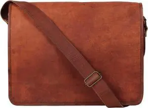 RUSTIC TOWN Leather Tablet iPad Messenger Bag - Shoulder Crossbody Satchel for Men and Women (11 inch)