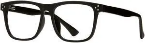 Blue Planet Blue Light Glasses for Men and Women - Julien Matte Black Bluelight Blockers Glasses for Men and Women, Square Frame Computer Gaming Glasses for Anti Glare, 3.00