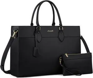 LOVEVOOK Laptop Bag for Women, 17.3 inch Laptop Tote Computer Briefcase for Work Large Waterproof Handbag Professional Shoulder Bag for Women Business Office