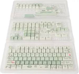 PBT Keycap Set,148 Keys for Mechanical Keyboard with 61 64 68 75 82 84 87 104 108 Keys,Dye Ergonomic Rich Colors Mechanical Keyboard Keycaps for PC Gaming DIY (Frog)