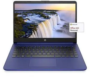 HP 14" HD Laptop, AMD Dual-Core CPU, 16GB RAM, 64GB eMMC, 1Yr Office 365, Webcam w/1000GB SSD and Accessories(Blue)